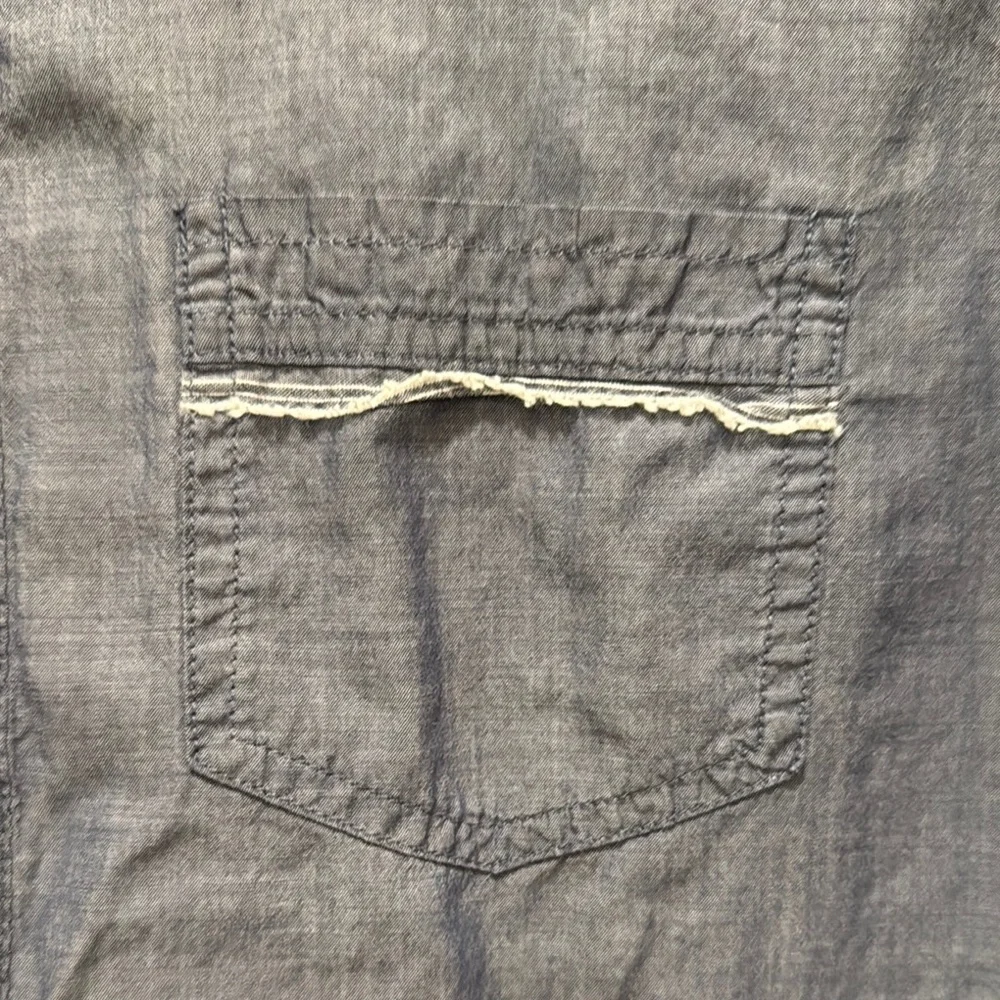 J.CREW Chambray Selvedge Edge Long Popover Blue Tunic Shirt Women’s XS